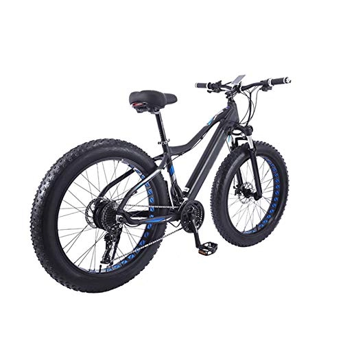 Electric Bike : YZT QUEEN Electric Bikes, Adult Aluminum Alloy Bicycle Mountain Bike Thick Wheel Snowmobile, 26" 36V 10AH Hidden Removable Lithium-Ion Battery 27 Speed Variable Speed Bicycle, Black