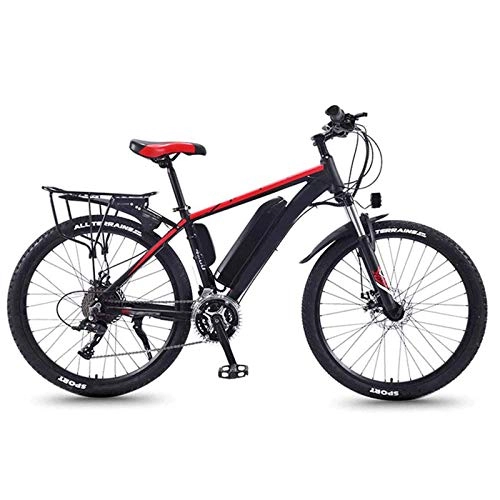 Electric Bike : YZT QUEEN Electric Bikes, Adult Magnesium Alloy Bicycle All-Terrain Off-Road Vehicle 27 Speed, 26 Inch 36V 350W Mobile Lithium Ion Battery Mountain Bike, Red, 36V13AH