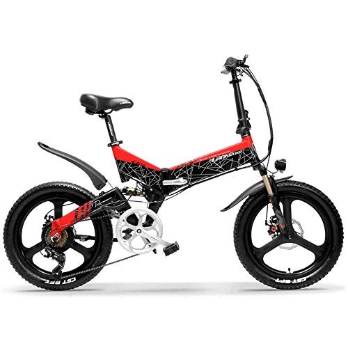 Electric Bike : ZHANGYY G650 20 Inch Folding Electric Bike 400W 48V 10.4Ah / 14.5Ah Li-ion Battery 5 Level Pedal Assist Front & Rear Suspension