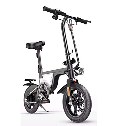 Electric Bike : ZHJIUXING HO Portable mini adult Electric Bike Folding E-bike with Super Lightweight 250W with Removable 36V 4.8AH Lithium-Ion Battery for Adults, 3 Speed, white