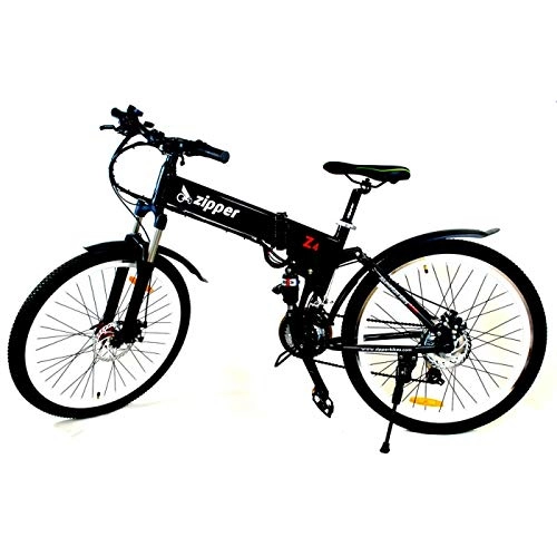 Electric Bike : Zipper Z4 21-SPEED FOLDING ELECTRIC MOUNTAIN BIKE 26" - WHITE