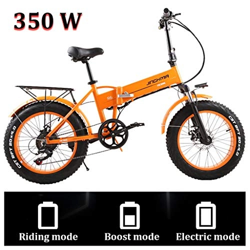 Electric Bike : ZJGZDCP 20'' Electric Mountain Bike for Adult Fat Tire Bicycle with Large Capacity Lithium-Ion Battery (48V 350W) E-Bike 21 Speed Gear and Three Working Modes (Color : 350W, Size : 10Ah)