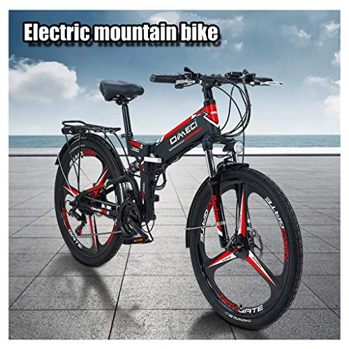 Electric Bike : ZJGZDCP 300W Electric Bike Adult Electric Mountain Bike 48V 10AH Electric Bicycle With Removable Lithium-Ion Battery 21 Speed Gears Beach Snow Bicycle