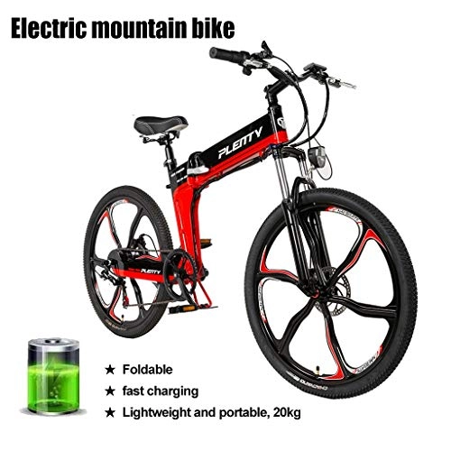 Electric Bike : ZJGZDCP 480W Electric Mountain Bike Urban Commute Adults Electric Bicycle With 8 / 10Ah Removable Lithium Battery Electric Mountain Bike 21 Speed Gearsfor Adults (Color : Black)