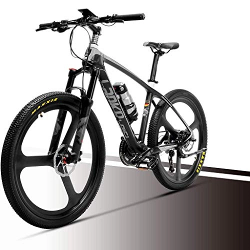 Electric Bike : ZJGZDCP Adult City Commuter Electric Bike Mountain Bike 36V 6.8AH Carbon Fiber Super-Light 18kg No Electric Bike With Hydraulic Brake (Color : Black)