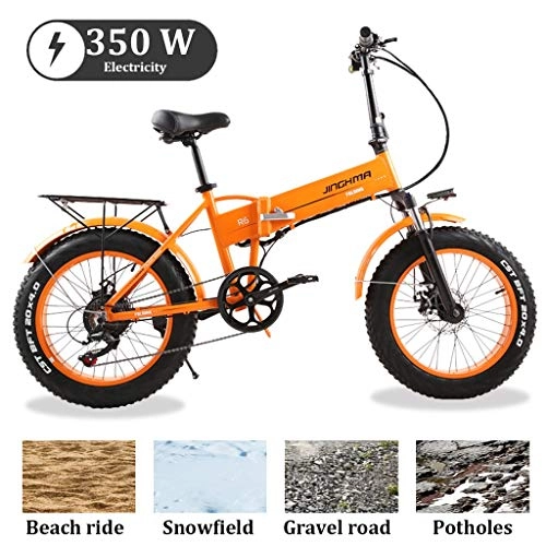 Electric Bike : ZJGZDCP Adult Lightweight E-bike Bike Fat Tire Electric Biks 350W 8Ah 48V Lithium-ion Battery with 7-speed Shimano Transmission System 20" inch City All Terrain Bicycle (Color : 350W, Size : 8Ah)