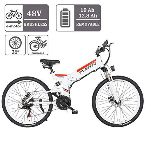 Electric Bike : ZJGZDCP Adults Folding Electric Bikes 350W City Commuter Ebike 48V 10Ah Removable Lithium Battery 26Inch Electric Bicycle With LCD Display Suitable For Mens And Teenagers