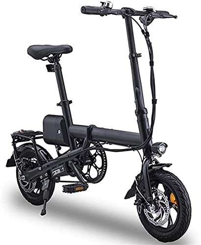 Electric Bike : ZJZ 12" Folding Electric Bike Adults, Folding E-Bike Lightweight with 350W / 36V Battery Max Speed 25Km / H for Adults & Teenagers & Commuters Compete, Maximum Load is 100Kg