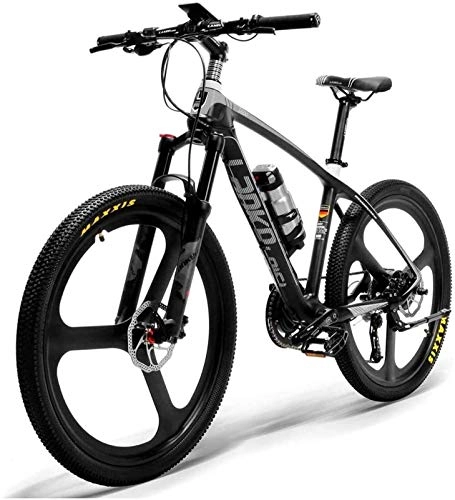 Electric Bike : ZJZ 26'' Electric Bike Carbon Fiber Frame 240W Mountain Bike Torque Sensor System Oil and Gas Lockable Suspension Fork