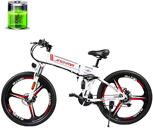 Electric Bike : ZJZ 26''Electric Mountain Bike, 48V350W High-Speed Motor / 12.8AH Lithium Battery, Dual-Disc Full Suspension Soft Tail Bike, Adult Male and Female Off-Road