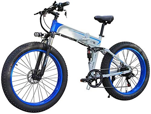 Electric Bike : ZJZ Bikes, Electric Mountain Bike 7 Speed 26" Wheel Folding bike, LED Display Electric Bicycle Commute bike 350W Motor, Three Modes Riding, Portable Easy To Store, for Adult