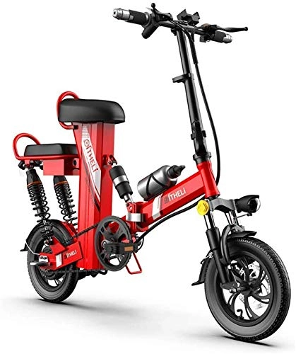 Electric Bike : ZJZ Bikes, Folding Electric Bike for Adults, City Bicycle 3 Riding Modes with 350W Motor, 12" Lightweight Folding E-Bike Max Speed 25Km / H for Outdoor Cycling Work Out