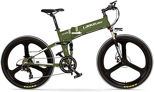 Electric Bike : ZJZ Electric Bike, 26inch Folding Pedal Assist Electric Bike Integrated Wheel Adopt 36V 12.8Ah Hidden Lithium Battery Speed 25~35km / h
