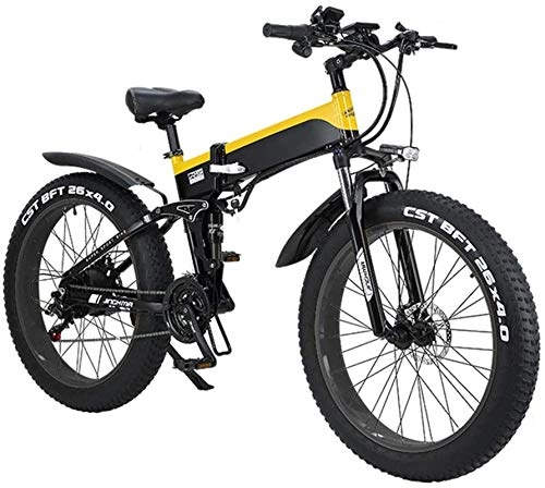 Electric Bike : ZJZ Electric Folding Bike Bicycle Portable Adjustable for Adults, 26" Electric Bicycle / Commute bike Folding with 500W Motor, 48V 10Ah, 21 / 7 Speed Transmission Gears for Cycling Outdoor