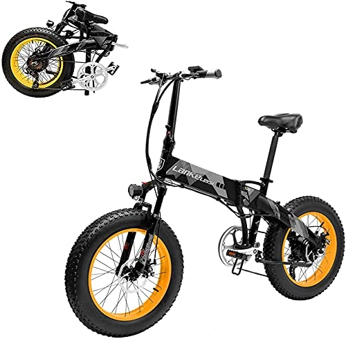 Electric Bike : ZJZ Electric Moped Bicycle- 48V 1000W High-Power Electric Folding Aluminum Mountain / City / Road Bike- 35km / h with 20 x 4 Inch Fat Tires， 7 Speeds - for Men Women