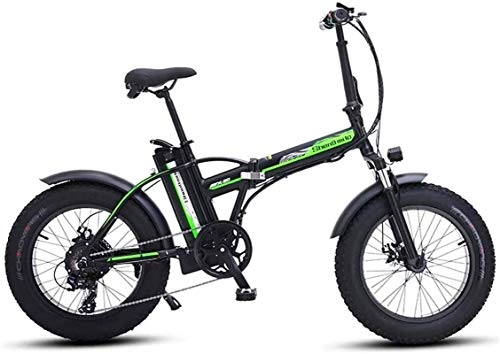 Electric Bike : ZJZ Fast Electric Bikes for Adults 20 Inch Electric Bicycle, Aluminum Alloy Folding Electric Mountain Bike with Rear Seat, Motor 500W, 48V 15AH Lithium Battery, Urban Commuter Waterproof