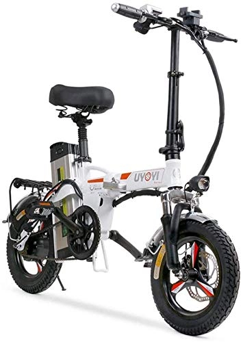 Electric Bike : ZJZ Folding Electric Bike for Adults, 14" Lightweight Alloy Folding City Electric Bicycle / Commute bike with 400W Motor, Dual Disc Brakes, Eco-Friendly Bike for Urban
