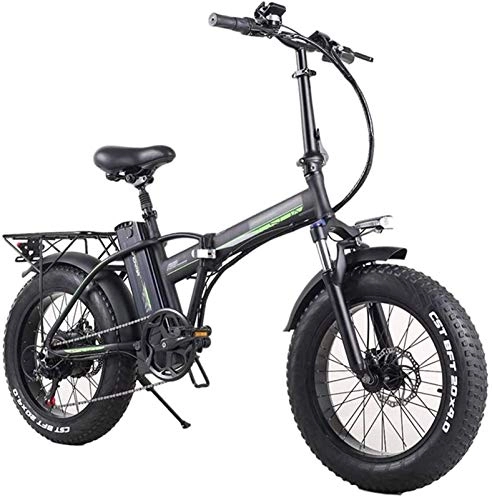 Electric Bike : ZJZ Folding Electric Bike for Adults, Electric Mountain Bicycle 7 Speed Transmission Gears, 48V10AH Commute bike with 350W Motor for City Commuting Outdoor Cycling Travel Work Out