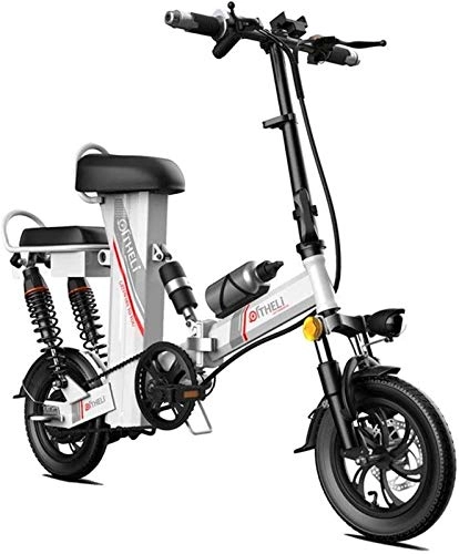 Electric Bike : ZMHVOL Ebikes, Electric Folding For Adults Bike 14" With 48V 350W 30Ah Lithium-ion Battery, City Mountain Bicycle Booster 100-400KM. ZDWN (Color : Silver, Size : Range:300km)