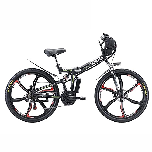 Electric Bike : ZOSUO E-Bike Foldable Bicycle Integrated 26 Inch Wheel 350W Adult Outdoor Electric Bicycle Mountain Bike Shimano 21-Speed Transmission with 48V13ah Battery Electric Moped