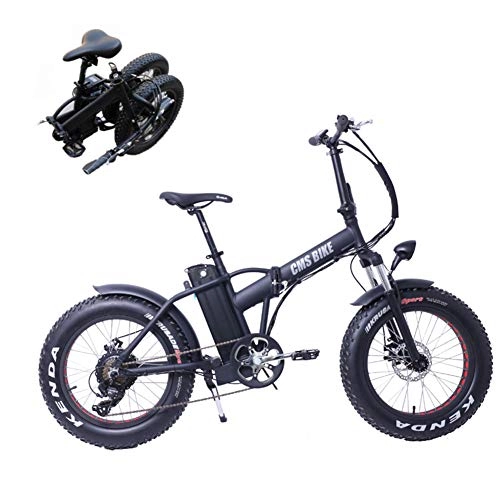 Electric Bike : ZQNHXY 48V 10Ah Folding Electric Bicycle Foldable Electric Bike for Adult, Removable Charging Lithium Battery, Unisex Bicycle