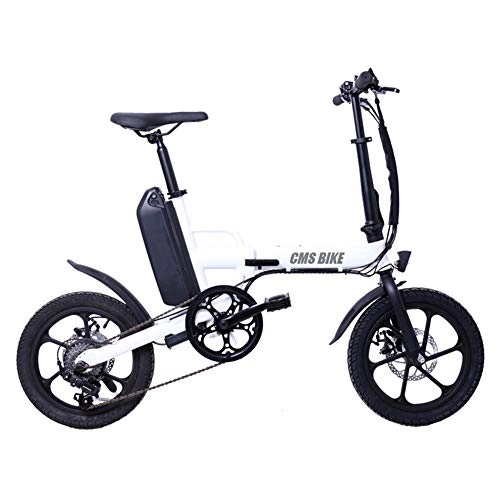 Electric Bike : ZQNHXY Foldable Pedal Assist E-Bike, 250W 13Ah Folding Electric Bicycle Foldable Electric Bike with Front LED Light for Adult, White