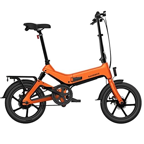 Electric Bike : ZWHDS Foldable electric bicycle - E-bike 21 speed electric bike 36V 250W folding lithium battery electric bike (Color : Orange)