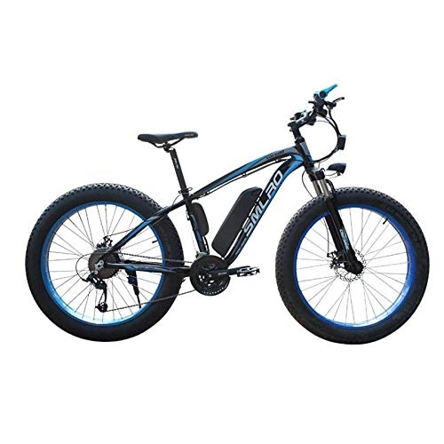 Electric Bike : ZXL E-Bike 48V 350W / 500W1000W Motor 13Ah Lithium Battery Electric Bicycle 26 inch Fat Tire Electric Bike-Red 1000W 13Ah, Blue 350W 13Ah
