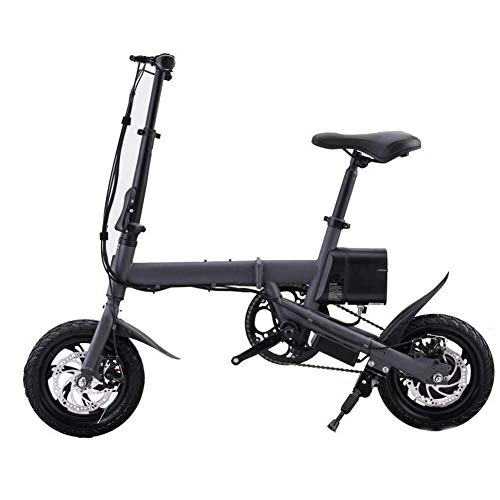 Electric Bike : ZYC-WF 12 inch Electric Bike 350W Folding Mountain Bike with 36V Lithium Battery and Disc Brake, Lightweight Foldable Compact Ebike for Commuting &Amp; Leisure (Black)