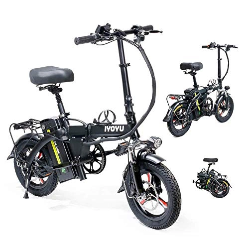 Electric Bike : ZYC-WF Electric Bike Folding E-Bike 400W 48V Motor Adjustable Lightweight Alloy Frame Foldable E-Bike with LCD Screen, for Outdoor Cycling Travel Work Out
