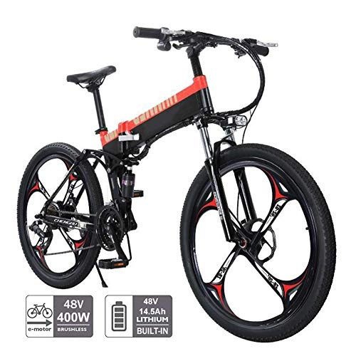 Electric Bike : ZYC-WF Electric Folding Bike 27 Speed All Aluminum Alloy Frame with LCD Display Mountain Bicycle Cycling Touring for City Commuting Outdoor Cycling Travel Work Out