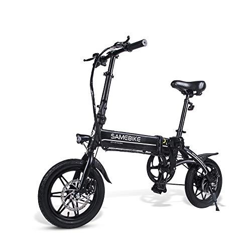 Electric Bike : ZZQ Electric Bike - Folding Portable eBike For Commuting & Leisure, Pedal Assist Unisex Bicycle, 250W / 36V, White