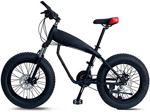 Fat Tyre Bike : 20 Inch Mountain Bikes, 30-Speed Overdrive Fat Tire Bicycle, Boys Womens Aluminum Frame Hardtail Mountain Bike With Front Suspension, Blue (Color : Black, Size : Spoke)
