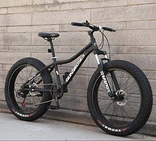 Fat Tyre Bike : 21Speed Road Bikes, All Terrain Mountain Bicycle, Adult 26Inch Fat Tire Hardtail Snowmobile, Dual Suspension Frame And Suspension Fork (Color : Black 1, Size : 27Speed)