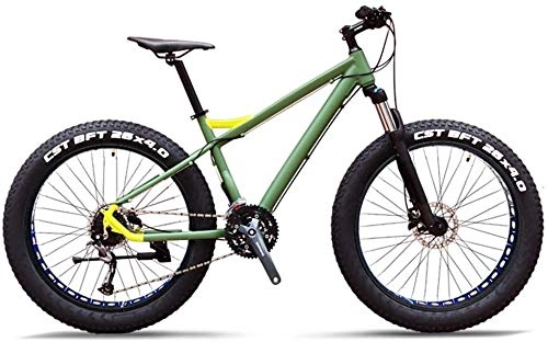 Fat Tyre Bike : 27-Speed Mountain Bikes, Professional 26 Inch Adult Fat Tire Hardtail Mountain Bike, Aluminum Frame Front Suspension All Terrain Bicycle