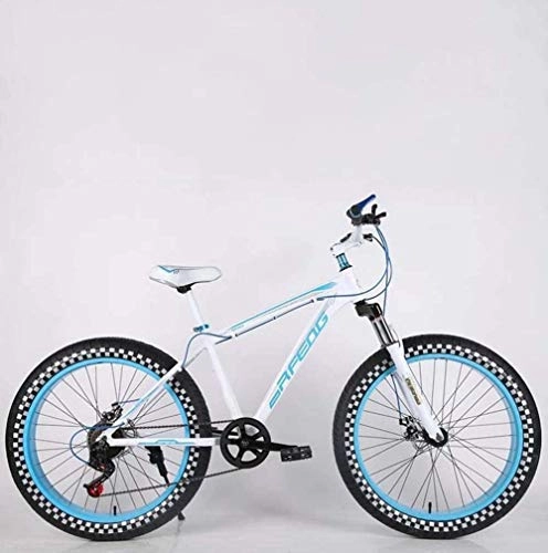 Fat Tyre Bike : baozge Mens Adult Fat Tire Mountain Bike Double Disc Brake Beach Snow Bicycle High-Carbon Steel Frame Cruiser Bikes 24 inch Highway Wheels B 27 Speed-30 speed_B