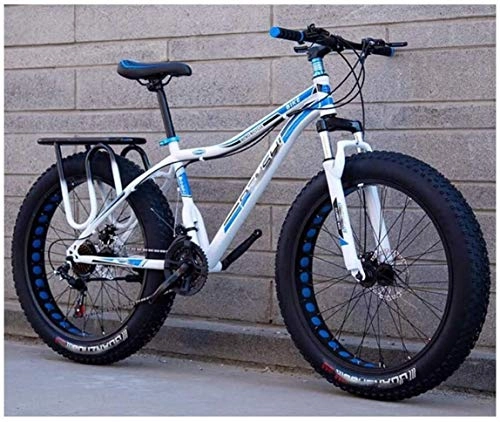 Fat Tyre Bike : CYSHAKE Movement 26 Inch Fat Tire Off-road Mountain Bike Super Thick 4.0 Tire 21 / 24 / 27Speed High Carbon Steel Frame Full Suspension Disc Brake Adult Men and Women Hard Tail Bicycle Outdoor cycling