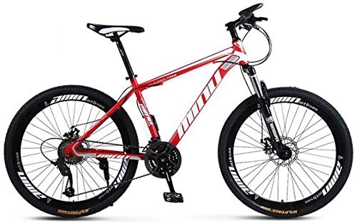 Fat Tyre Bike : Dual Suspension Mountain Bikes Comfort & Cruiser Bikes 26 Inch Disc Brake Damping Bicycle Hard Mountain Bike Steel Frame City Road Bicycle (Color : White black Size : 30 speed)-24_speed_Black_Red