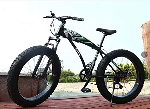 Fat Tyre Bike : giyiohok Mountain Bike Mens Mountain Bike 21 Speeds 26 inch Fat Tire Road Bicycle Snow Bike Pedals with Disc Brakes and Suspension Fork