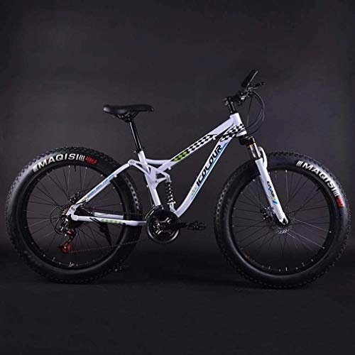 Fat Tyre Bike : GMZTT Unisex Bicycle Adult Fat Tire Mountain Bicycle, Beach Snow Bicycle, Double Disc Brake Cruiser Bikes, Professional Grade Mens Mountain Bicycle 24 Inch Wheels (Color : B, Size : 30 speed)
