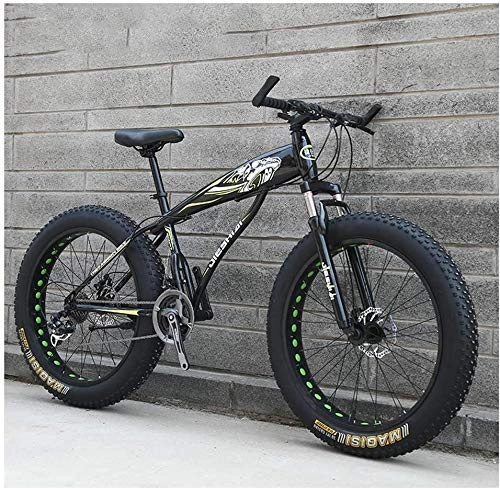 Fat Tyre Bike : GQQ Adult Mountain Bike, Mens Girls Bicycles, Hardtail MTB Disc Brakes, Variable Speed Bicycle Frame Made of Carbon Steel, Big Tire Bike, Blue B, 26 inch 21 Speed, Yellow E