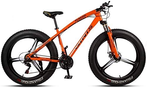 Fat Tyre Bike : GQQ Mountain Bike Off-Road Beach Snow Bike 21 / 24 / 27 / 30 Speed Speed Mountain Bike 4.0 Wide Tires for Adults, B, 24 Speed, C