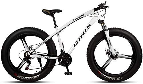 Fat Tyre Bike : GQQ Mountain Bike Off-Road Beach Snow Bike 21 / 24 / 27 / 30 Speed Speed Mountain Bike 4.0 Wide Tires for Adults, B, 24 Speed, D