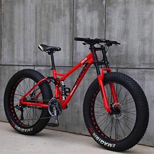 Fat Tyre Bike : HFFFHA 26 in Tire Mountain Bike, Beach Snow Bikes, Speed Mountain Bike For Unisex Fat Tire Mountain Bike High Carbon Steel Frame With Speed Reduction And Shock Absorption Front