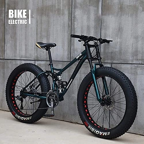 Fat Tyre Bike : J&LILI Fahrrad MTB Top, Fat Wheel Motorrad / Fat Bike / Fat Tire Mountainbike, Beach Cruiser Fat Tire Bike Snow Bike Fat Big Tire Fahrrad 21 Geschwindigkeit, Green