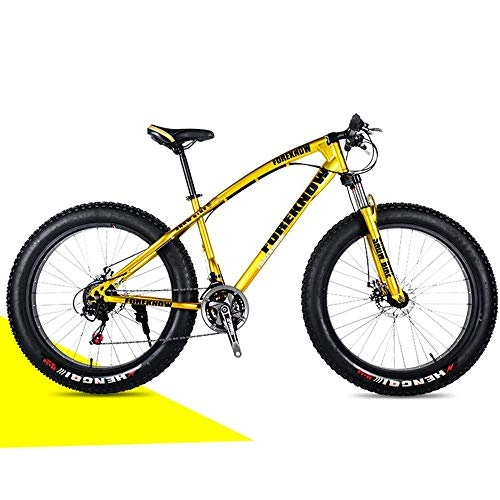 Fat Tyre Bike : KaiKai Mountain Bike Adult, Mountain Bikes, 26 Inch Fat Tire Hardtail Mountain Bike, Dual Suspension Frame And Suspension Fork All Terrain Mountain Bike, 21 Speed, Blue, Five cutter wheel