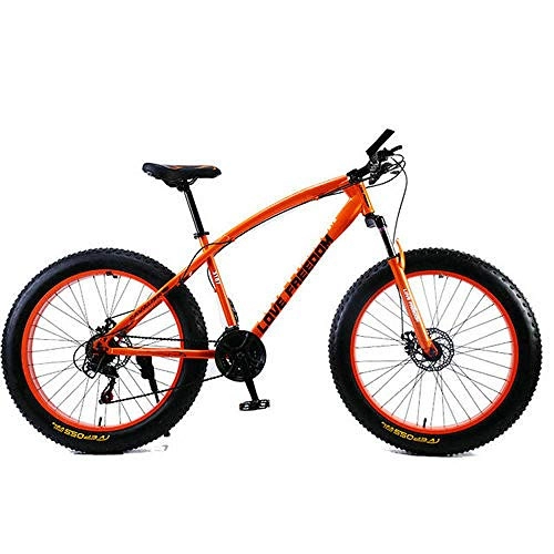 Fat Tyre Bike : KNFBOK cyclocross bike Mountain Bike 21Speeds Off-road gear reduction Beach Bike 4.0 big tire wide tire bicycle adult Adapt to a variety of road conditions Orange