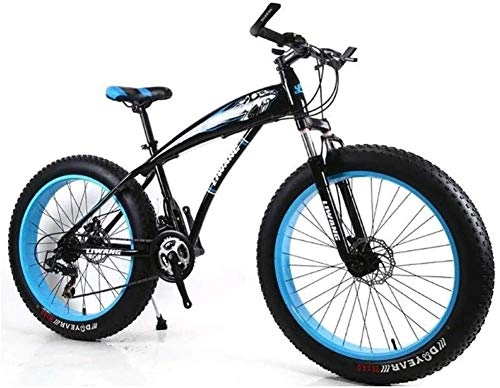 Fat Tyre Bike : LBWT Mens Mountain Bike, 7 / 21 / 24 / 27 Speeds Folding Bicycle, 26 Inch Fat Tire Road Bicycle, With Disc Brakes And Suspension Fork (Color : D, Size : 7 Speed)