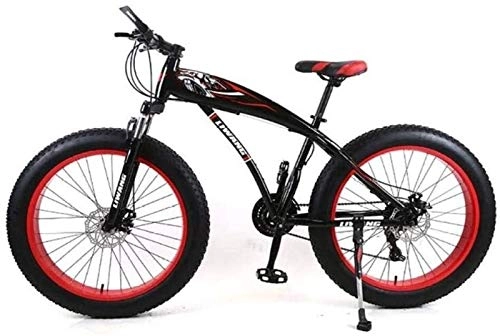 Fat Tyre Bike : LBWT Off-road Bicycles, Mountain Bike, High Carbon Steel, 7 / 21 / 24 / 27 Speeds, With Disc Brakes And Suspension Fork, Gifts (Color : C, Size : 7 Speed)