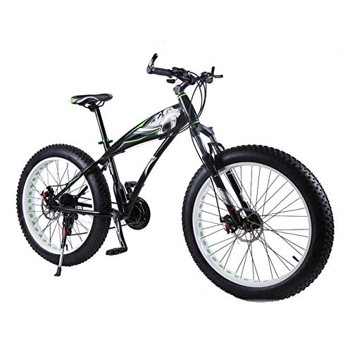 Fat Tyre Bike : LCLLXB Bicycle Mountain bike, Outdoor Bike, 26 Inch Fat Bike 7 / 21 / 24 / 27 Speed Mtb Adult Outdoor Sport Big Tire Bicycle To Work Student To School, B, 21-speed